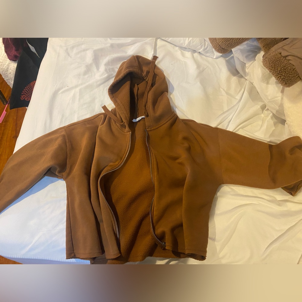 brown, medium, cropped jacket